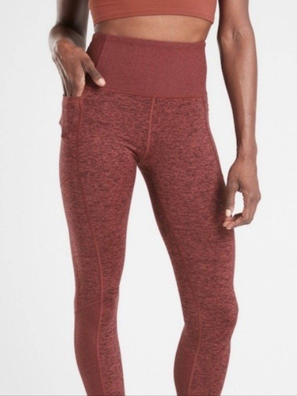 Athleta Exhale Heel Tight Red Heathered XS Leggings